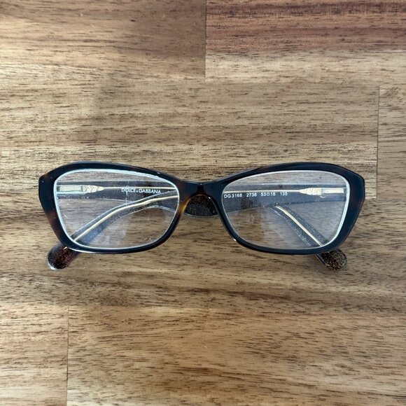 Dolce & Gabbana Eyeglasses Frames DG3168 2738 Tortoise Clear Gold 53-16-135 - Picture 11 of 13